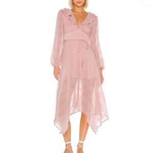 NWT TULAROSA Madeline Ruffle Dress Petal Pink S